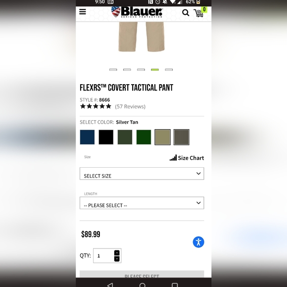 Blauer Flexrs Covert Tactical Uniform Pants Silver Tan 10 - Picture 5 of 5